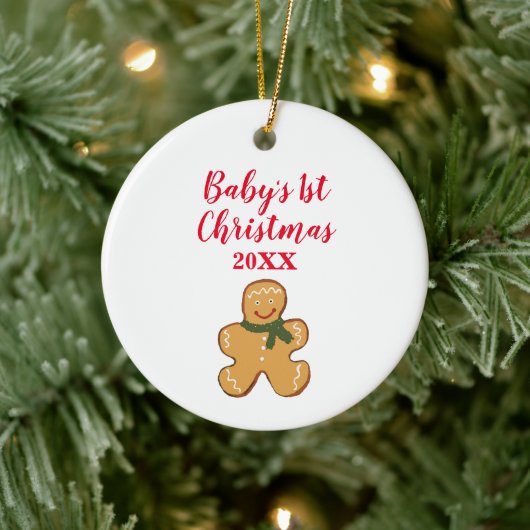 Baby's eerste kerstman keramisch ornament (Boom)