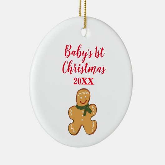 Baby's eerste kerstman keramisch ornament (Rechts)