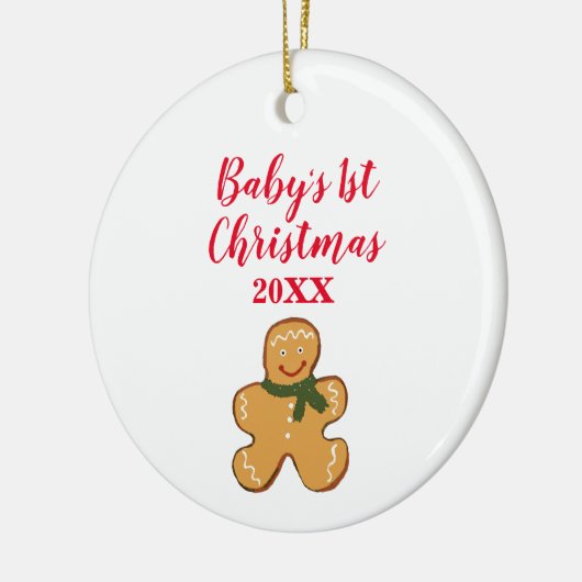 Baby's eerste kerstman keramisch ornament (Links)