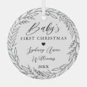 Baby's eerste kerstman Newborn Keepomwille Wreath Glas Ornament (Voorkant)