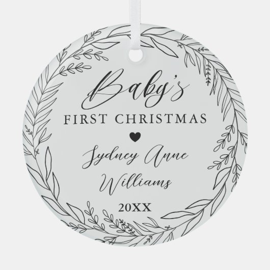 Baby's eerste kerstman Newborn Keepomwille Wreath Glas Ornament (Voorkant)