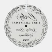 Baby's eerste kerstman Newborn Keepomwille Wreath Glas Ornament (Achterkant)