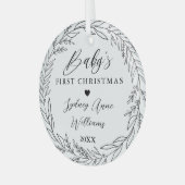 Baby's eerste kerstman Newborn Keepomwille Wreath Glas Ornament (Voorkant links)