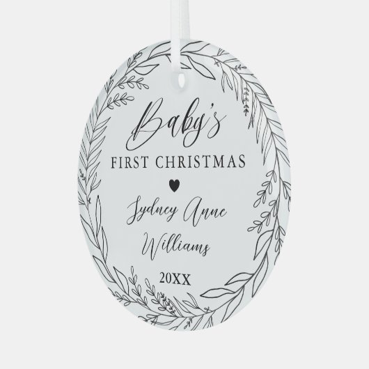 Baby's eerste kerstman Newborn Keepomwille Wreath Glas Ornament (Voorkant links)