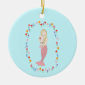 Baby's Eerste Kerstmeisje Eigen naam Keramisch Ornament (Voorkant)