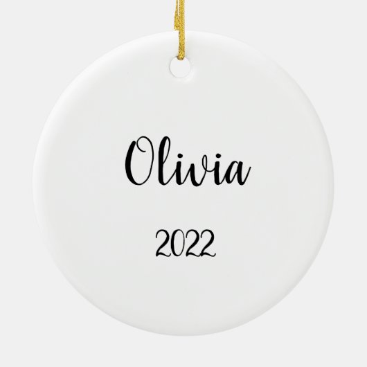 Baby's Eerste Kerstmeisje Eigen naam Keramisch Ornament (Achterkant)