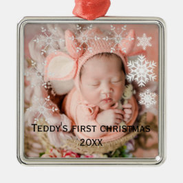 Baby's eerste kerstmetaal ornament