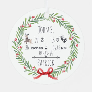 Baby's eerste kerstmetalen Ornament 2024