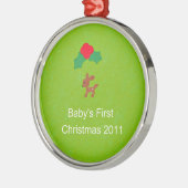 Baby's Eerste Kerstmis 2011 Metalen Ornament (Links)