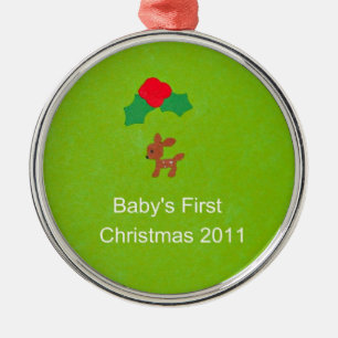 Baby's Eerste Kerstmis 2011 Metalen Ornament