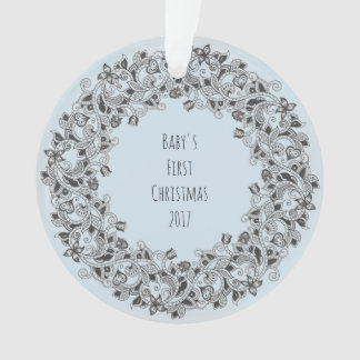 Baby's Eerste Kerstmis 2017 lichtblauw ornament