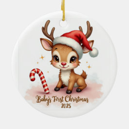 Baby's eerste kerstmis 2025 – Sneeuwvlokkernhanger Keramisch Ornament