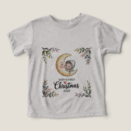 Baby's Eerste Kerstmis 2025 Vintage Maan & Baby