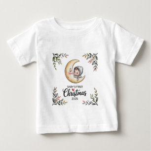 Baby's Eerste Kerstmis 2025 Vintage Maan & Baby