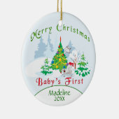 Baby's Eerste Kerstmis 20xx Ornament (Rechts)