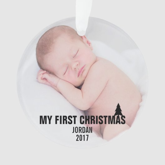 Baby's Eerste Kerstmis Aangepast Acryl Ornament (voorkant)