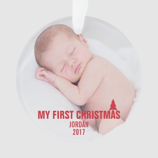 Baby's Eerste Kerstmis Aangepast Acrylhoudend Orna Ornament (voorkant)