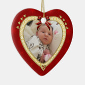 Baby's Eerste Kerstmis Aangepast Ornament met foto (Rechts)