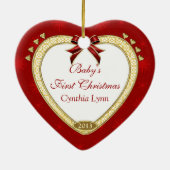 Baby's Eerste Kerstmis Aangepast Ornament met foto (Achterkant)