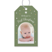 Baby's eerste kerstmis aangepaste foto salie groen