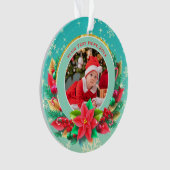 Baby's Eerste Kerstmis Aangepaste Naam Foto Aanden Ornament (voorkant)