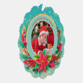 Baby's Eerste Kerstmis Aangepaste Naam Foto Aanden Ornament Kaart (Rechts)