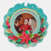 Baby's Eerste Kerstmis Aangepaste Naam Foto Aanden Ornament Kaart (Achterkant)