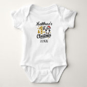 Baby's eerste kerstmis Aangepaste naam Pinguïn Romper (Voorkant)
