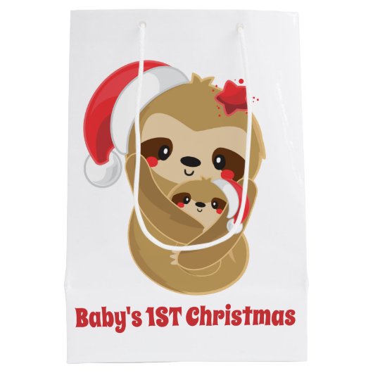 Baby's Eerste Kerstmis bericht toevoegen bericht Medium Cadeauzakje (Achterkant)