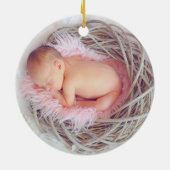Baby's Eerste Kerstmis Boho Regenboog Keramisch Ornament (Achterkant)