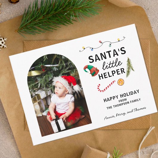 Baby's Eerste Kerstmis Boogframe Mooie Feestdagenkaart