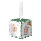 Baby's Eerste Kerstmis Bosgroene Aangepaste 4 Foto Decoratie (Voorkant hoekig)