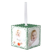 Baby's Eerste Kerstmis Bosgroene Aangepaste 4 Foto Decoratie (Achter hoekig)