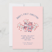 Baby's Eerste Kerstmis Bosvrienden Feestdagenkaart (Voorkant)