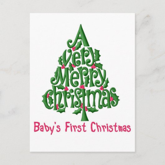 Baby's Eerste Kerstmis Briefkaart (Voorkant)