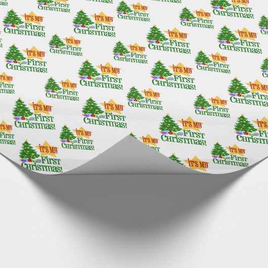 Babys Eerste Kerstmis Cadeaupapier (Hoek)