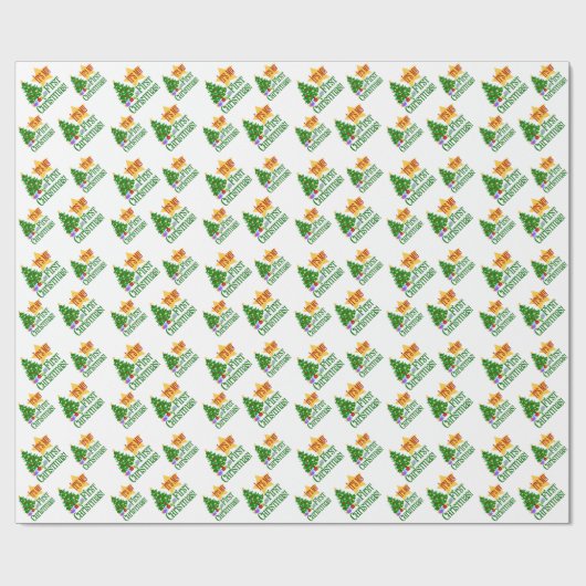 Babys Eerste Kerstmis Cadeaupapier (Vlak)