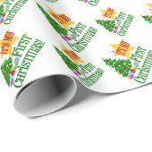 Babys Eerste Kerstmis Cadeaupapier (Rol Hoek)