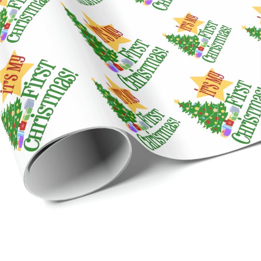 Babys Eerste Kerstmis Cadeaupapier (Rol Hoek)