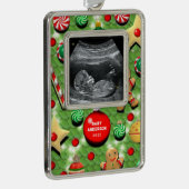 Baby's Eerste Kerstmis Collectible Verzilverd Omlijst Ornament (Rechts)