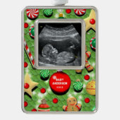 Baby's Eerste Kerstmis Collectible Verzilverd Omlijst Ornament (Voorkant)