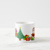 Baby's Eerste Kerstmis Cup Naam Santa en Boom Espresso Kop (Voorkant)