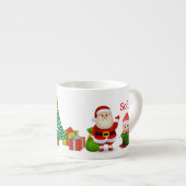 Baby's Eerste Kerstmis Cup Naam Santa en Boom Espresso Kop (Voorkant rechts)
