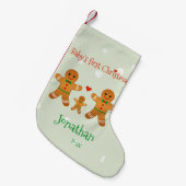 Baby's eerste Kerstmis - Cute Gingerbrood Men Kleine Kerstsok (Voorkant (Hangend))