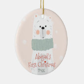 Baby's eerste Kerstmis - Cute Polar Beer Keramisch Ornament (Rechts)