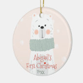 Baby's eerste Kerstmis - Cute Polar Beer Keramisch Ornament (Links)
