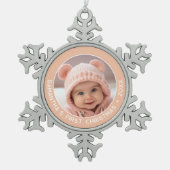 Baby's Eerste Kerstmis - Eenvoudig Koraal Meisje Tin Sneeuwvlok Ornament (Voorkant)