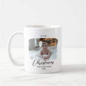 Baby's eerste Kerstmis Elegant Modern Minimaal Koffiemok (Links)