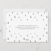 Baby's Eerste Kerstmis Elegante Getrokken Boom Fot Feestdagenkaart (Achterkant)