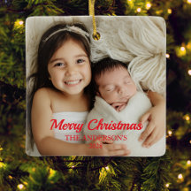 Baby's Eerste Kerstmis Familie Foto